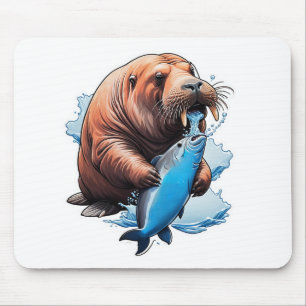 Walrossfischen im Meer Mousepad