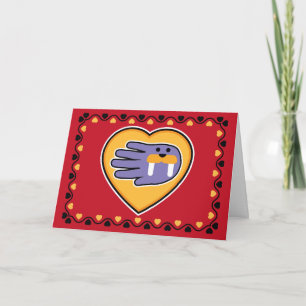 Walroßkarte des Valentinsgrußes Feiertagskarte