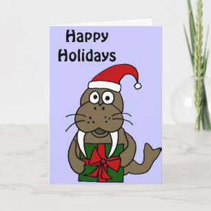 Walrus Christmas Card Feiertagskarte