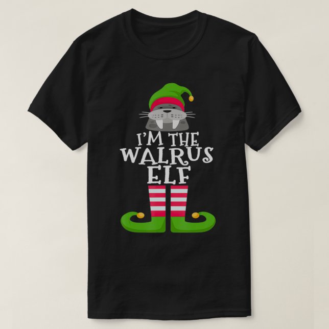 Walrus Elf Animal Lover's Family Matching Christma T-Shirt (Design vorne)