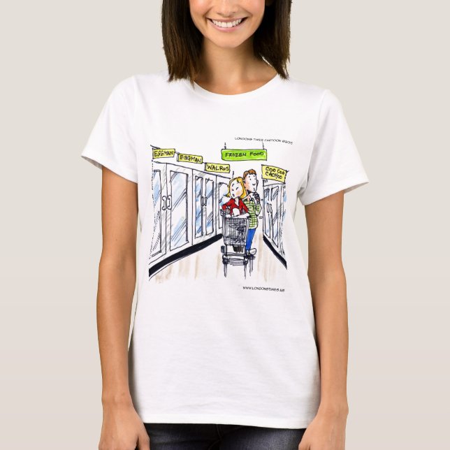 Walrus Frozen Food Section Funny T-Shirt (Vorderseite)