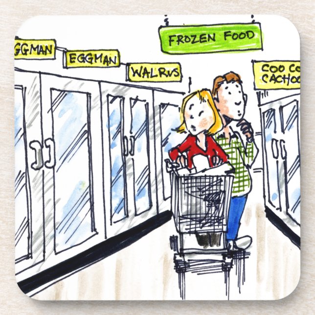 Walrus Frozen Food Section Funny Untersetzer (Vorderseite)