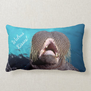 Walrus Kisses, Niedlicher Vintager Zoo Marine Mamm Lendenkissen