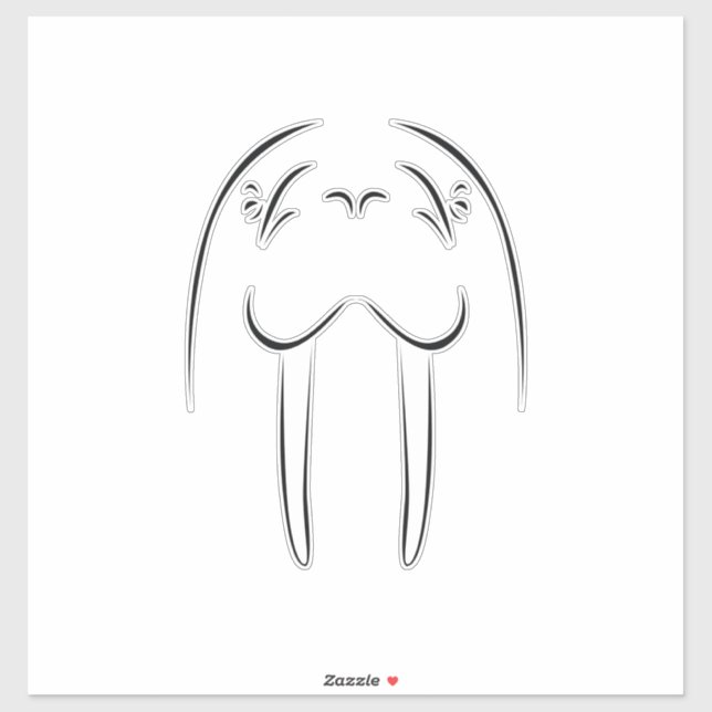 Walrus Kontur Aufkleber (Blatt)