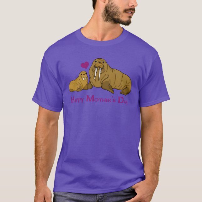Walrus Mother Day Vintag T-Shirt (Vorderseite)
