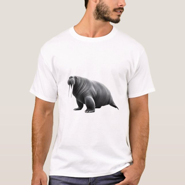 Walrus-Power auf weißem T-Shirt (Vorderseite)