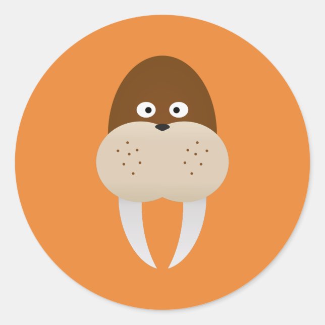 Walrus Runder Aufkleber (Vorderseite)