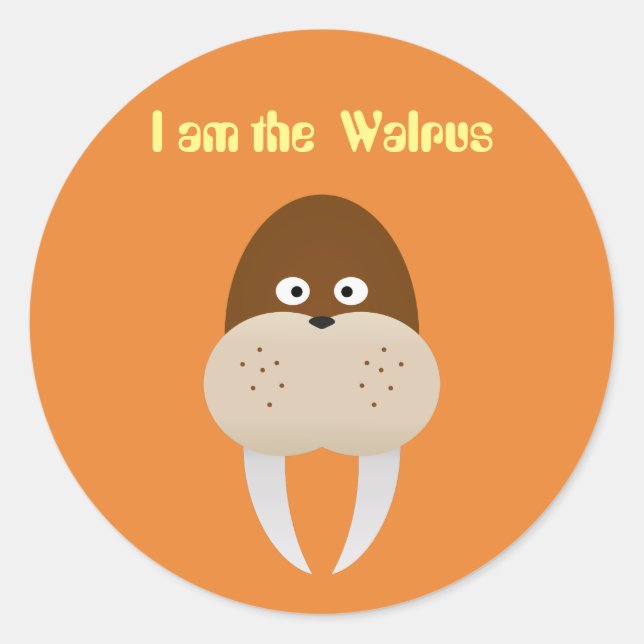 Walrus Runder Aufkleber (Vorderseite)