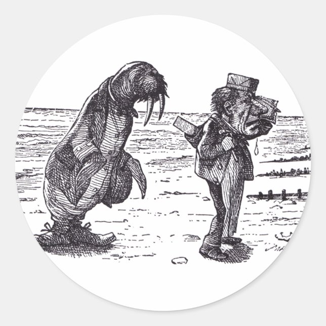 Walrus und Carpenter 1 Runder Aufkleber (Vorderseite)