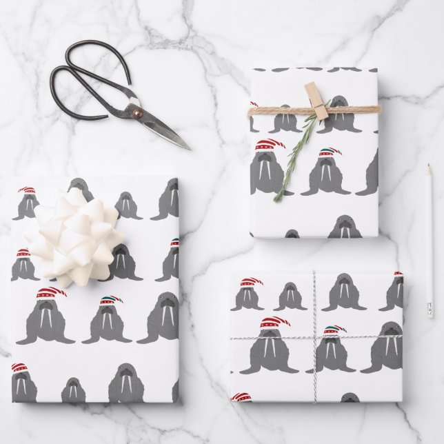 Walrus Wrapping Paper Sheets Geschenkpapier Set (Vorderseite)
