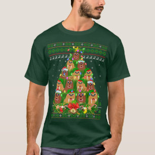Walrus Xmas Lighting Tree Santa Walrus Ugly Christ T-Shirt
