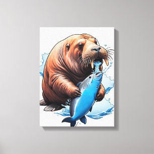 Walrusfischerei im Meer Leinwanddruck