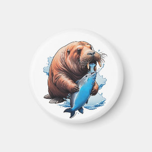 Walrusfischerei im Meer Magnet