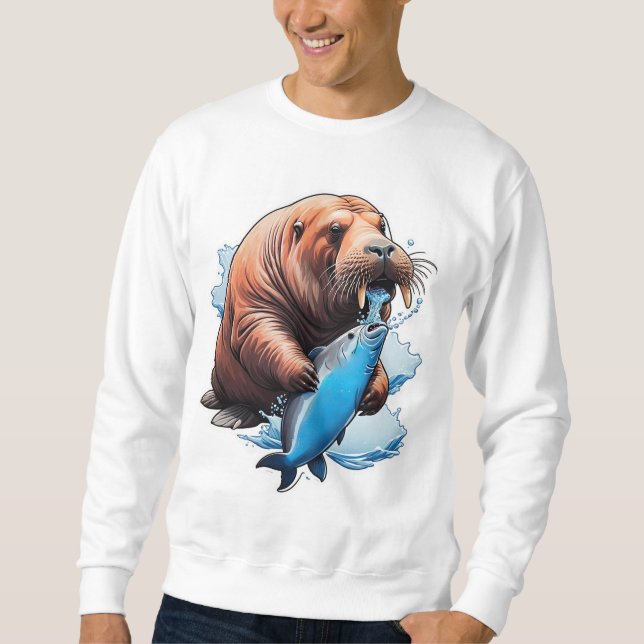 Walrusfischerei im Meer Sweatshirt (Vorderseite)