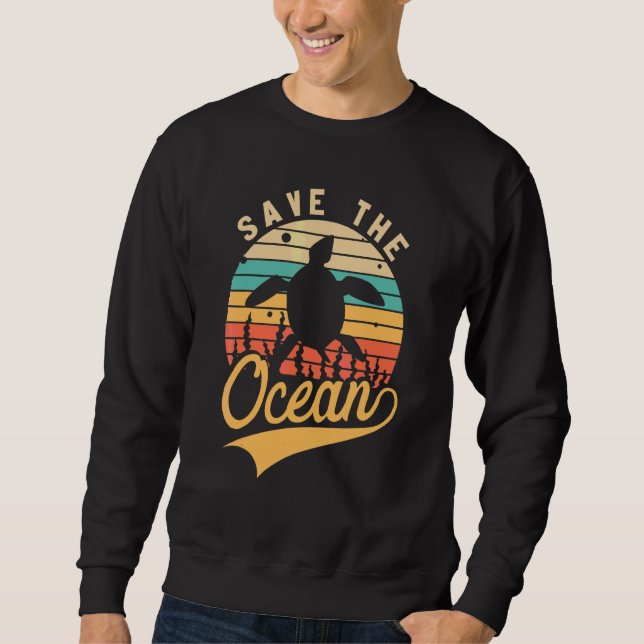 Walschutz  Rette Den Ozean Retro Sweatshirt (Vorderseite)
