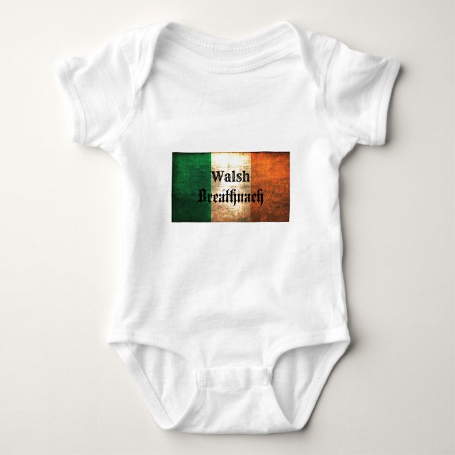 Walsh Irish Flag Baby Strampler (Vorderseite)