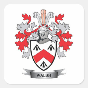 Walsh Wappen Quadratischer Aufkleber