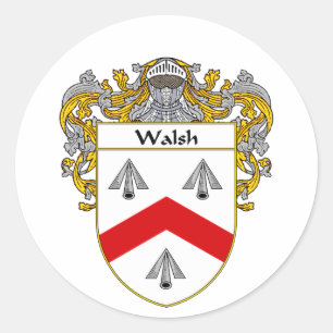 Walsh Wappen (überzogen) Runder Aufkleber