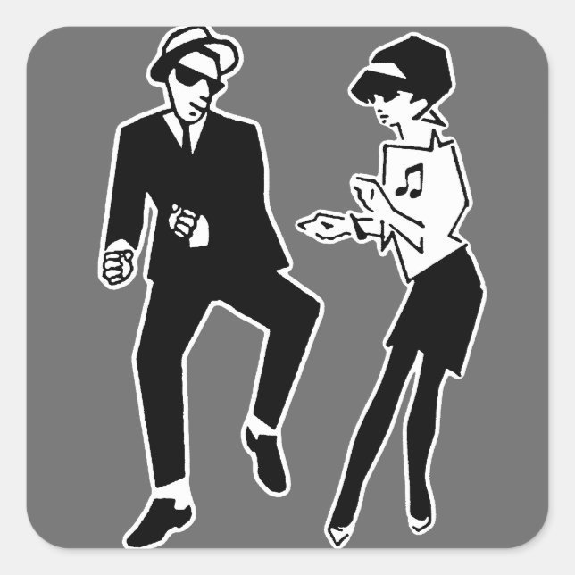 Walt Jabsco & Betty Beat II Quadratischer Aufkleber (Vorderseite)