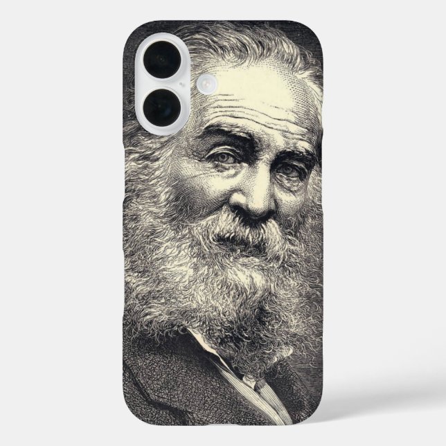 Walt Whitman 1871 Sepia Illustriert iPhone 16 Hülle (Rückseite)