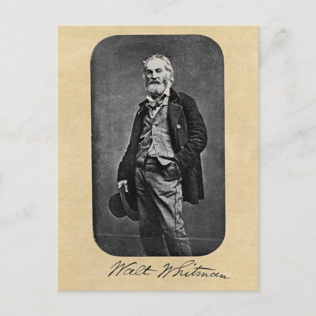 Walt Whitman Blätter von Grass Frontispiece Postkarte (Vorderseite)