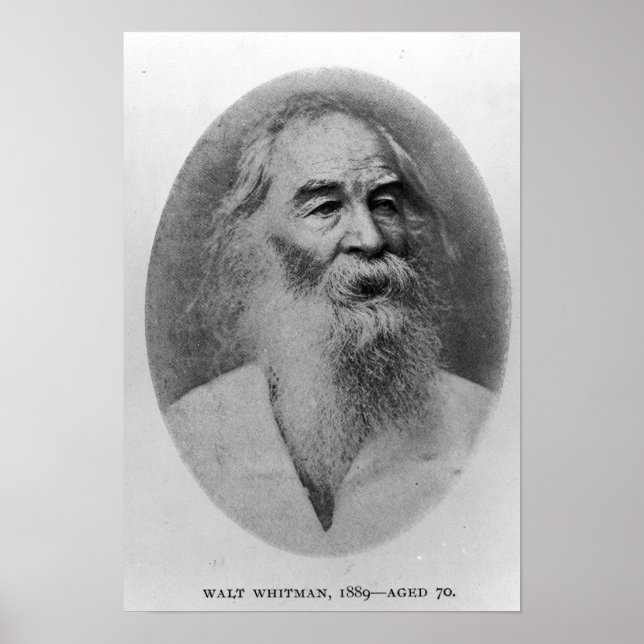 Walt Whitman, fotografiert 1889 Poster (Vorne)