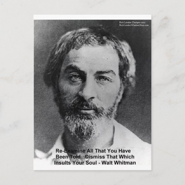 Walt Whitman "Insult the Soul" Kostenvoranschlag G Postkarte (Vorderseite)
