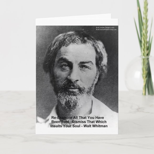 Walt Whitman "Insult the Soul" Kostenvoranschläge  Karte (Vorderseite)