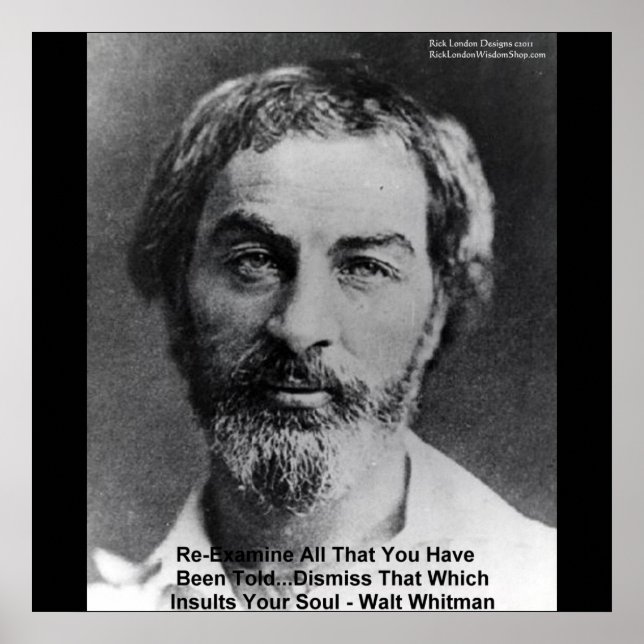 Walt Whitman "Insult the Soul" Weisheitsdoster Poster (Vorne)