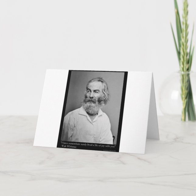 Walt Whitman Joy with You Liebe Quote Tasse T-Shir Karte (Vorderseite)