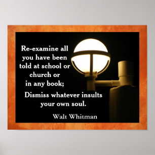 Walt Whitman - Zitat-Poster Poster