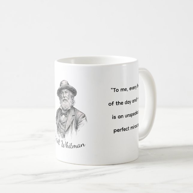 Walt Whitman Zitate fürs Leben Kaffeetasse (VorderseiteRechts)