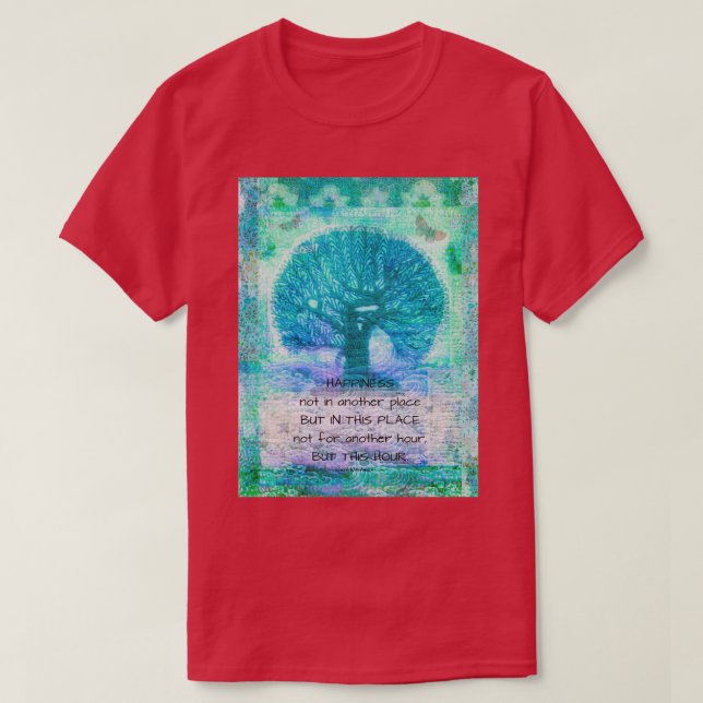 Walt Whitman zitiert inspirierendes Glück T-Shirt (Design vorne)