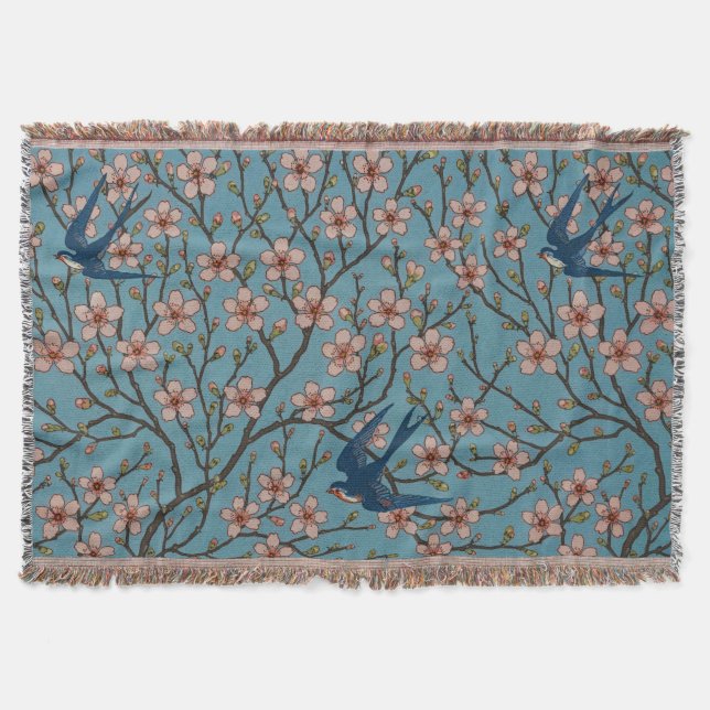 Walter Crane Almond Blossom & Swallow Decke (Vorderseite)