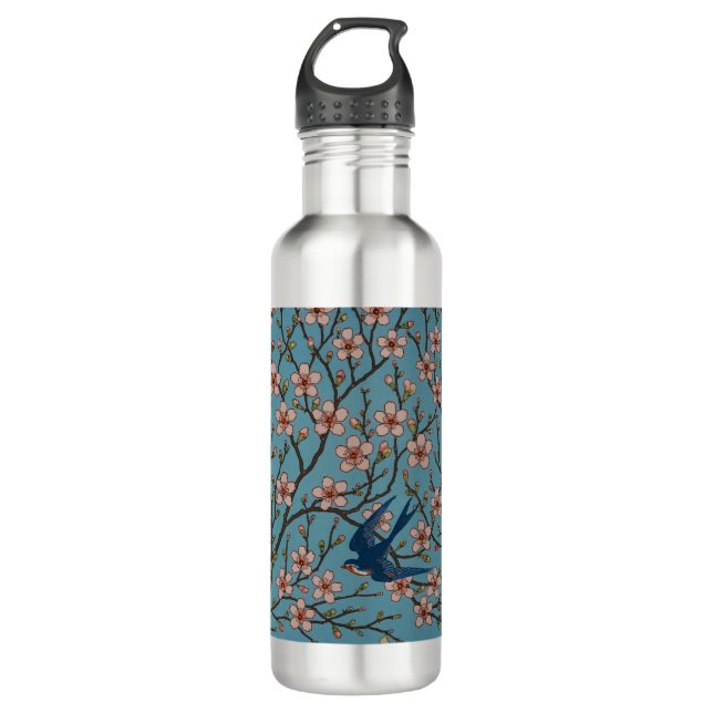Walter Crane Almond Blossom & Swallow Edelstahlflasche (Vorderseite)