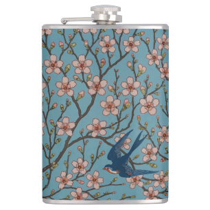 Walter Crane Almond Blossom & Swallow Flachmann