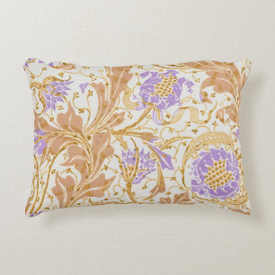 Walter Crane Arts and Crafts Lila Blumenkunst Dekokissen