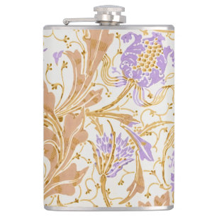 Walter Crane Arts and Crafts Purple Blumenkunst Flachmann