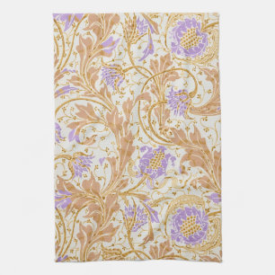 Walter Crane Arts and Crafts Purple Blumenkunst Geschirrtuch