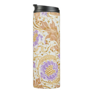 Walter Crane Arts and Crafts Purple Blumenkunst Thermosbecher