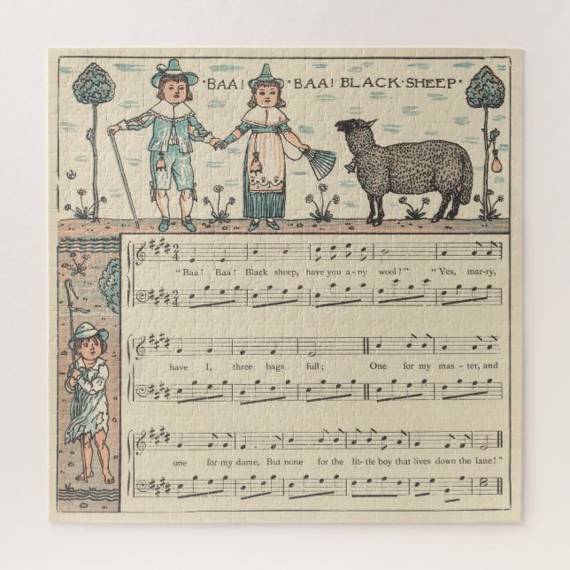 Walter Crane Baa Baa schwarzes Schaf Kinderreim (Vertikal)