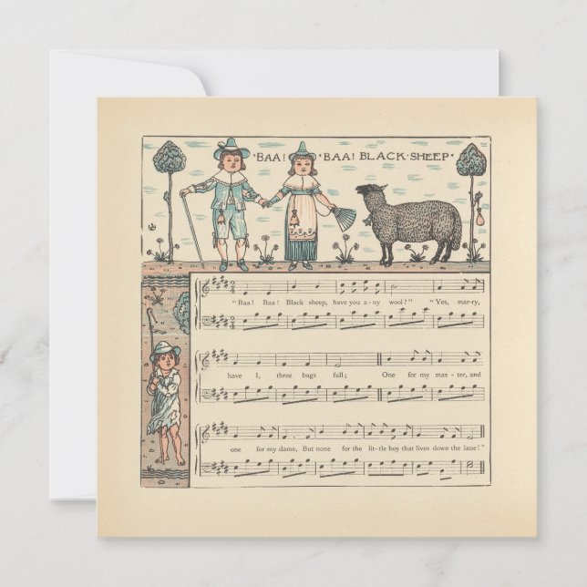 Walter Crane Baa Baa schwarzes Schaf Kinderreim (Vorderseite)