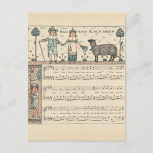 Walter Crane Baa Baa schwarzes Schaf Kinderreim Postkarte