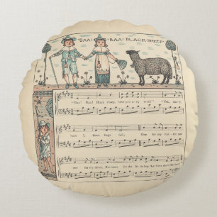 Walter Crane Baa Baa schwarzes Schaf Kinderreim Rundes Kissen