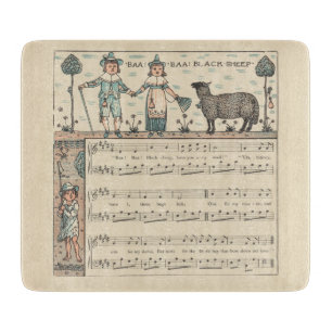 Walter Crane Baa Baa schwarzes Schaf Kinderreim Schneidebrett