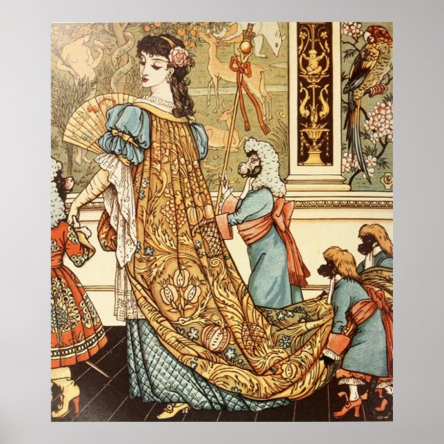 Walter Crane, Beauty and the Beast, 1875 Poster (Vorne)