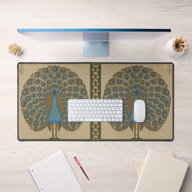 Walter Crane Blue Peacock avec sa queue écartée (Bureau 1)