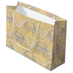 Walter Crane Blue White Tulips & Acanthus Große Geschenktüte