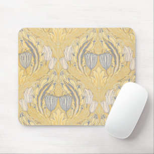 Walter Crane Blue White Tulips & Acanthus Mousepad