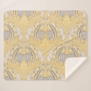 Walter Crane Blue White Tulips & Acanthus Sherpadecke
